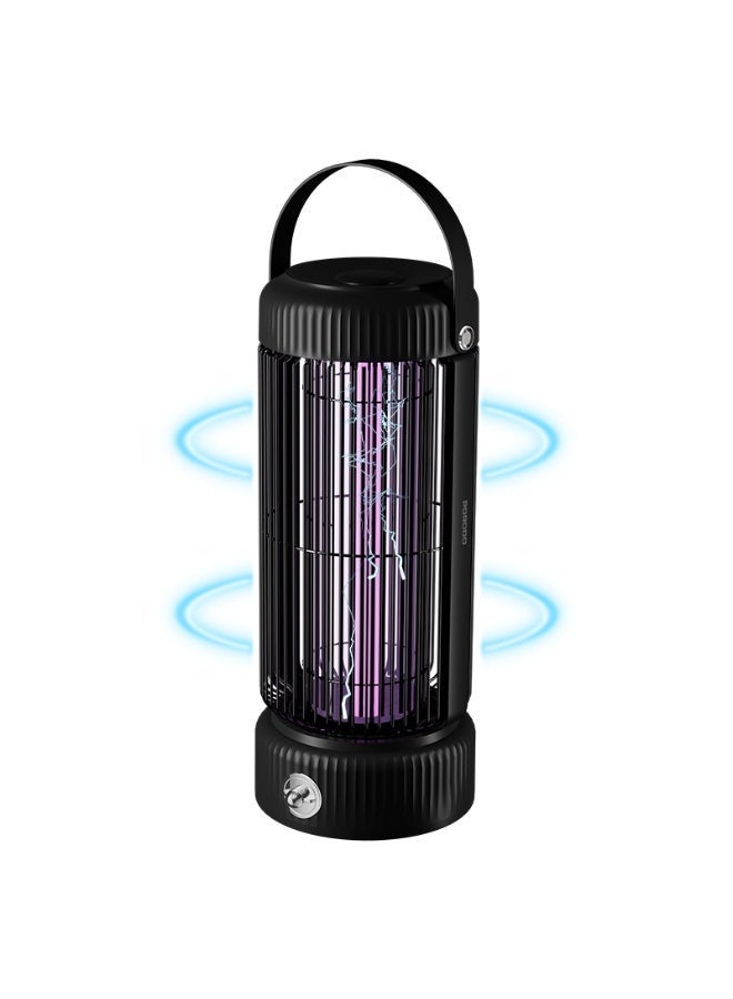 porodo Lifestyle Portable Insect Zapper with 360° Trap & Night Lamp / Built-In UV LED Lamp / Efficient & Non-Toxic / Up to 4 Hours Working  - Black - Image 1